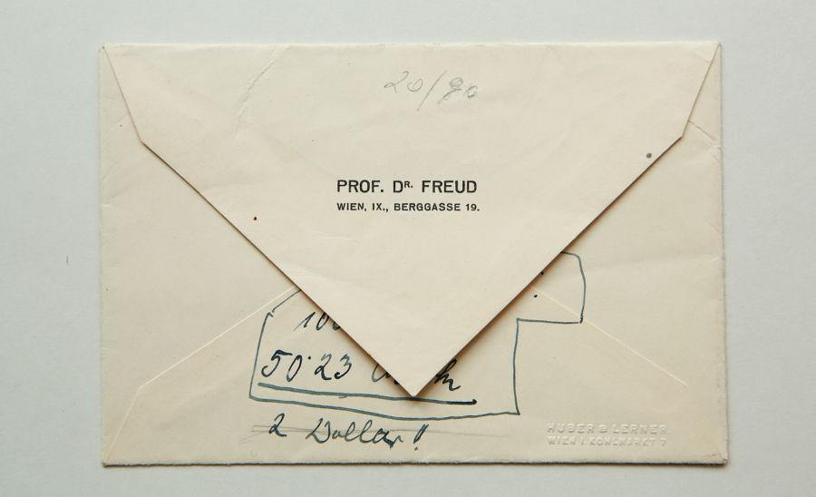 Original Kuvert von Sigmund Freud im Wiener Freud Museum