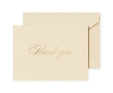 Crane "Thank You" Karten Box mit Goldprägung in Schreibschrift