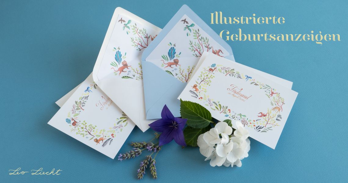 Illustrierte Geburtsanzeigen