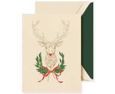 Crane Weihnachtsbillett-Box dekoriertes Rentier