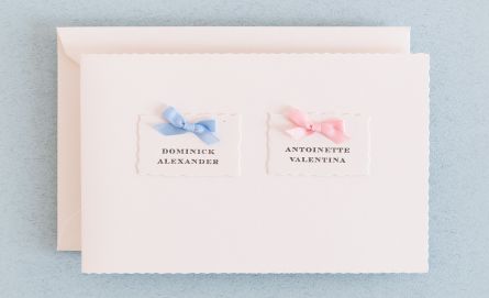 Geburtsanzeigen mit Masche bei Huber & Lerner