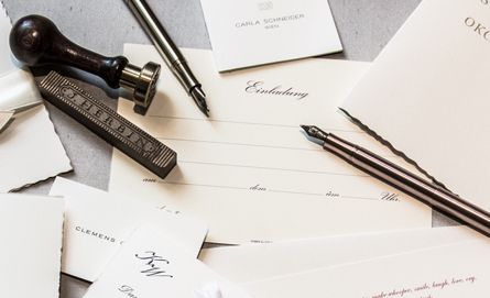 Briefpapier mit Druck oder Prägung